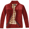 image:imageGioberti Boys Knitted Full Zip Cardigan Sweater with Soft Brushed Flannel LiningRed