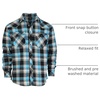 image:imageGioberti Men 100 Cotton Western Flannel Plaid Shirt wSnapon Button1073  Turquoise  Black