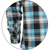 image:imageGioberti Men 100 Cotton Western Flannel Plaid Shirt wSnapon Button1073  Turquoise  Black