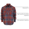 image:imageGioberti Men 100 Cotton Western Flannel Plaid Shirt wSnapon Button1131  Orange  Navy Plaid