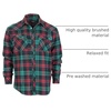 image:imageGioberti Men 100 Cotton Western Flannel Plaid Shirt wSnapon Button1136  Green  Red