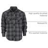 image:imageGioberti Men 100 Cotton Western Flannel Plaid Shirt wSnapon Button1144  Charcoal  Black  Gray