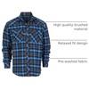 image:imageGioberti Men 100 Cotton Western Flannel Plaid Shirt wSnapon Button1146  Royal Blue  Midnight  Yellow White Highlight