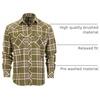 image:imageGioberti Men 100 Cotton Western Flannel Plaid Shirt wSnapon Button1148  Olive  White  Orange