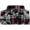 image:imageGioberti Men 100 Cotton Western Flannel Plaid Shirt wSnapon Button35  Black White Red Line