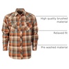 image:imageGioberti Men 100 Cotton Western Flannel Plaid Shirt wSnapon Button78  Orange  Khaki  Teal