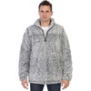 image:imageGioberti Men and Women Super Soft Sherpa 14 Zip Pullover SweaterSmokey Gray