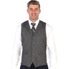 image:imageGioberti Mens 5 Button Tailored Collar Formal Herringbone Tweed Suit Vest10  Barleycorn Dark Gray