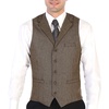 image:imageGioberti Mens 5 Button Tailored Collar Formal Herringbone Tweed Suit Vest11  Khaki Herringbone