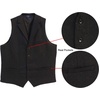 image:imageGioberti Mens 5 Button Tailored Collar Formal Herringbone Tweed Suit Vest12  Donegal Charcoal