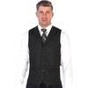 image:imageGioberti Mens 5 Button Tailored Collar Formal Herringbone Tweed Suit Vest12  Donegal Charcoal