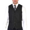 image:imageGioberti Mens 5 Button Tailored Collar Formal Herringbone Tweed Suit Vest12  Donegal Charcoal