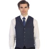 image:imageGioberti Mens 5 Button Tailored Collar Formal Herringbone Tweed Suit Vest23  Navy Gridwork