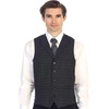 image:imageGioberti Mens 5 Button Tailored Collar Formal Herringbone Tweed Suit Vest24  Charcoal Gridwork