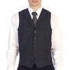 image:imageGioberti Mens 5 Button Tailored Collar Formal Herringbone Tweed Suit Vest24  Charcoal Gridwork