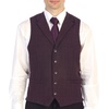 image:imageGioberti Mens 5 Button Tailored Collar Formal Herringbone Tweed Suit Vest25  Maroon Gridwork