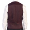 image:imageGioberti Mens 5 Button Tailored Collar Formal Herringbone Tweed Suit Vest25  Maroon Gridwork