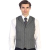 image:imageGioberti Mens 5 Button Tailored Collar Formal Herringbone Tweed Suit Vest26  Gray Herringbone