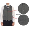 image:imageGioberti Mens 5 Button Tailored Collar Formal Herringbone Tweed Suit Vest26  Gray Herringbone