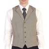 image:imageGioberti Mens 5 Button Tailored Collar Formal Herringbone Tweed Suit Vest27  Tan Herringbone