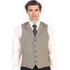 image:imageGioberti Mens 5 Button Tailored Collar Formal Herringbone Tweed Suit Vest27  Tan Herringbone