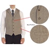 image:imageGioberti Mens 5 Button Tailored Collar Formal Herringbone Tweed Suit Vest27  Tan Herringbone