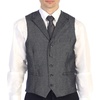 image:imageGioberti Mens 5 Button Tailored Collar Formal Herringbone Tweed Suit Vest28  Midnight Blue Barleycorn