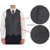 image:imageGioberti Mens 5 Button Tailored Collar Formal Herringbone Tweed Suit Vest28  Midnight Blue Barleycorn