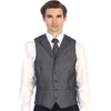 image:imageGioberti Mens 5 Button Tailored Collar Formal Herringbone Tweed Suit Vest28  Midnight Blue Barleycorn