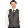 image:imageGioberti Mens 5 Button Tailored Collar Formal Herringbone Tweed Suit Vest29  Brown Barleycorn