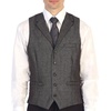 image:imageGioberti Mens 5 Button Tailored Collar Formal Herringbone Tweed Suit Vest29  Brown Barleycorn