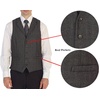 image:imageGioberti Mens 5 Button Tailored Collar Formal Herringbone Tweed Suit Vest29  Brown Barleycorn