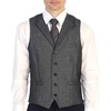image:imageGioberti Mens 5 Button Tailored Collar Formal Herringbone Tweed Suit Vest30  Gray Barleycorn