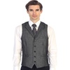 image:imageGioberti Mens 5 Button Tailored Collar Formal Herringbone Tweed Suit Vest30  Gray Barleycorn