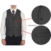 image:imageGioberti Mens 5 Button Tailored Collar Formal Herringbone Tweed Suit Vest30  Gray Barleycorn
