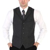 image:imageGioberti Mens 5 Button Tailored Collar Formal Herringbone Tweed Suit Vest47  Charcoal Herringbone