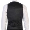 image:imageGioberti Mens 5 Button Tailored Collar Formal Herringbone Tweed Suit Vest47  Charcoal Herringbone