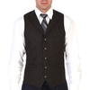 image:imageGioberti Mens 5 Button Tailored Collar Formal Herringbone Tweed Suit Vest48  Brown Herringbone