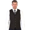 image:imageGioberti Mens 5 Button Tailored Collar Formal Herringbone Tweed Suit Vest48  Brown Herringbone