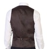 image:imageGioberti Mens 5 Button Tailored Collar Formal Herringbone Tweed Suit Vest48  Brown Herringbone