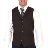image:imageGioberti Mens 5 Button Tailored Collar Formal Herringbone Tweed Suit Vest53  Dark Brown Herringbone