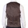 image:imageGioberti Mens 5 Button Tailored Collar Formal Herringbone Tweed Suit Vest53  Dark Brown Herringbone