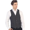 image:imageGioberti Mens 6 Button Formal Herringbone Tweed Vest1  Herringbone Charcoal