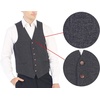 image:imageGioberti Mens 6 Button Formal Herringbone Tweed Vest1  Herringbone Charcoal