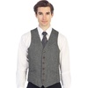 image:imageGioberti Mens 6 Button Formal Herringbone Tweed Vest10  Barleycorn Gray