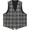 image:imageGioberti Mens 6 Button Formal Herringbone Tweed Vest108  Gray Plaid