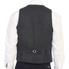 image:imageGioberti Mens 6 Button Formal Herringbone Tweed Vest12  Barleycorn Charcoal