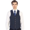 image:imageGioberti Mens 6 Button Formal Herringbone Tweed Vest13  Barleycorn Navy