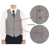 image:imageGioberti Mens 6 Button Formal Herringbone Tweed Vest15  Checked Black  Red