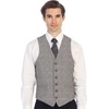 image:imageGioberti Mens 6 Button Formal Herringbone Tweed Vest15  Checked Black  Red